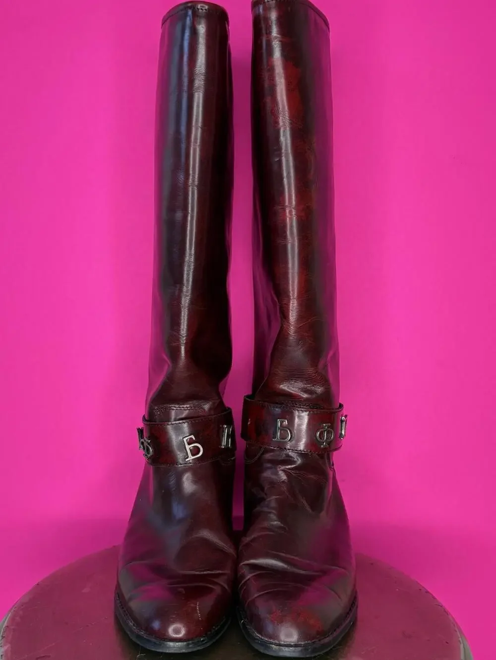Twenty Red Burgundy Leather Pull-On Riding Boot EU 36.5 US 6